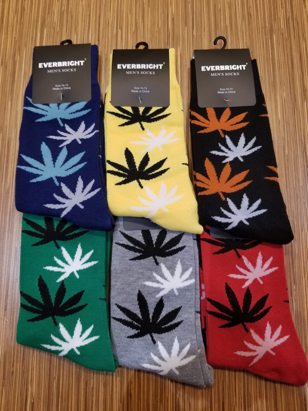 Cannabis Leaf Two Toned Men's Socks